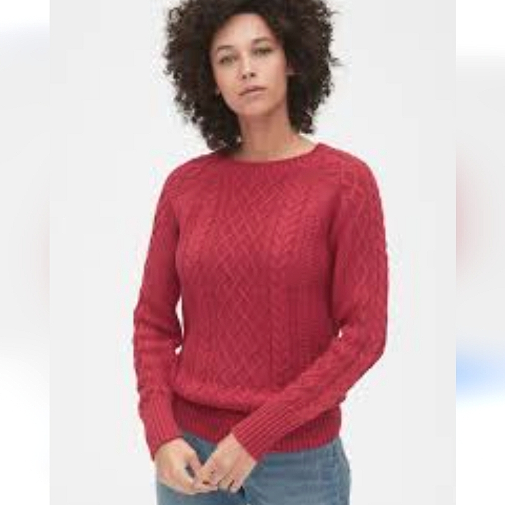 GAP Red Cable Knit Sweater